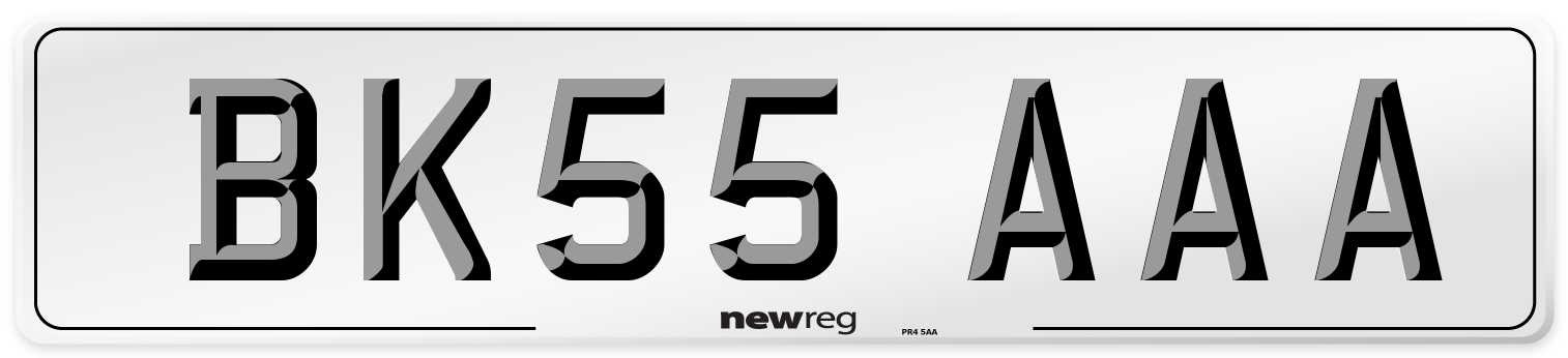 BK55 AAA Number Plate from New Reg